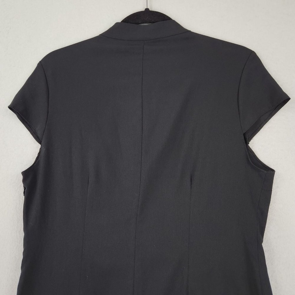 ASOS Dress Womens 10 Black Design A Line Keyhole Front Midi Tea High Neck NEW - Picture 13 of 15